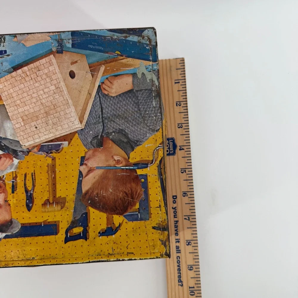 Vintage‎ Handy Andy Blue Diamond Toy Tin Tool Set W Real Tools 50's USA